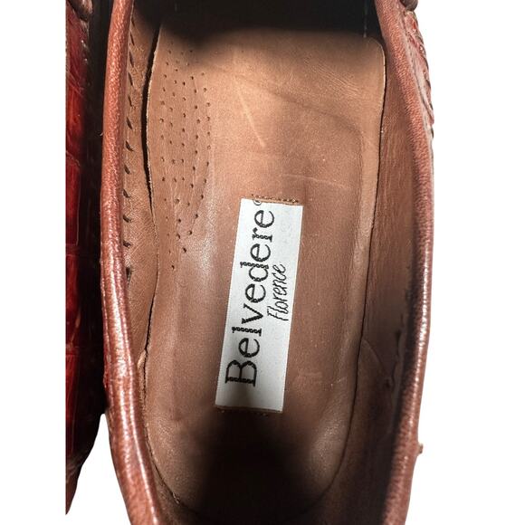 Belvedere Florence Genuine Italian Handmade Crocodile Loafers Mens 8.5M Tassels main image 10
